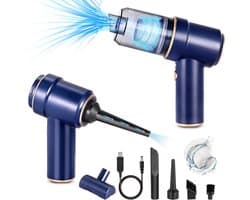 Draadloze Handstofzuiger - Blauw - Oplaadbare Mini-stofzuiger voor Huisdierenhaar en Autoreiniging