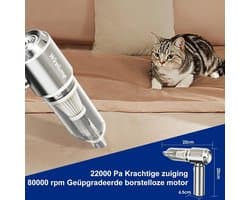 Draadloze Handheld Auto Stofzuiger - Lichtgrijs - Draagbaar en Oplaadbaar - Lichtgewicht met Krachtige Zuigkracht - Voor Thuis en Auto