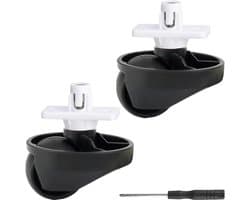 Robot Stofzuiger Wielen - Reserveonderdelen Zwenkwiel - Robot Onderhoud - Stille Loop - 2 Stuks - Zwart