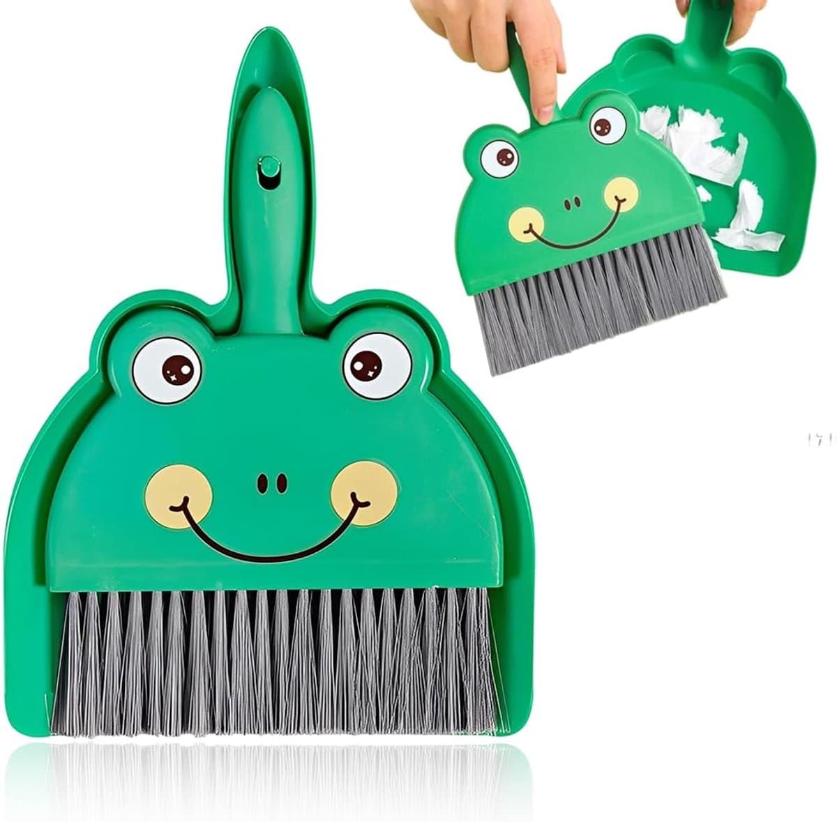Mini veegset - Kleine borstel - Snelle schoonmaak - Ergonomisch ontwerp - Compact - Grijs — afbeelding 1