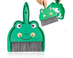 Mini veegset - Kleine borstel - Snelle schoonmaak - Ergonomisch ontwerp - Compact - Grijs