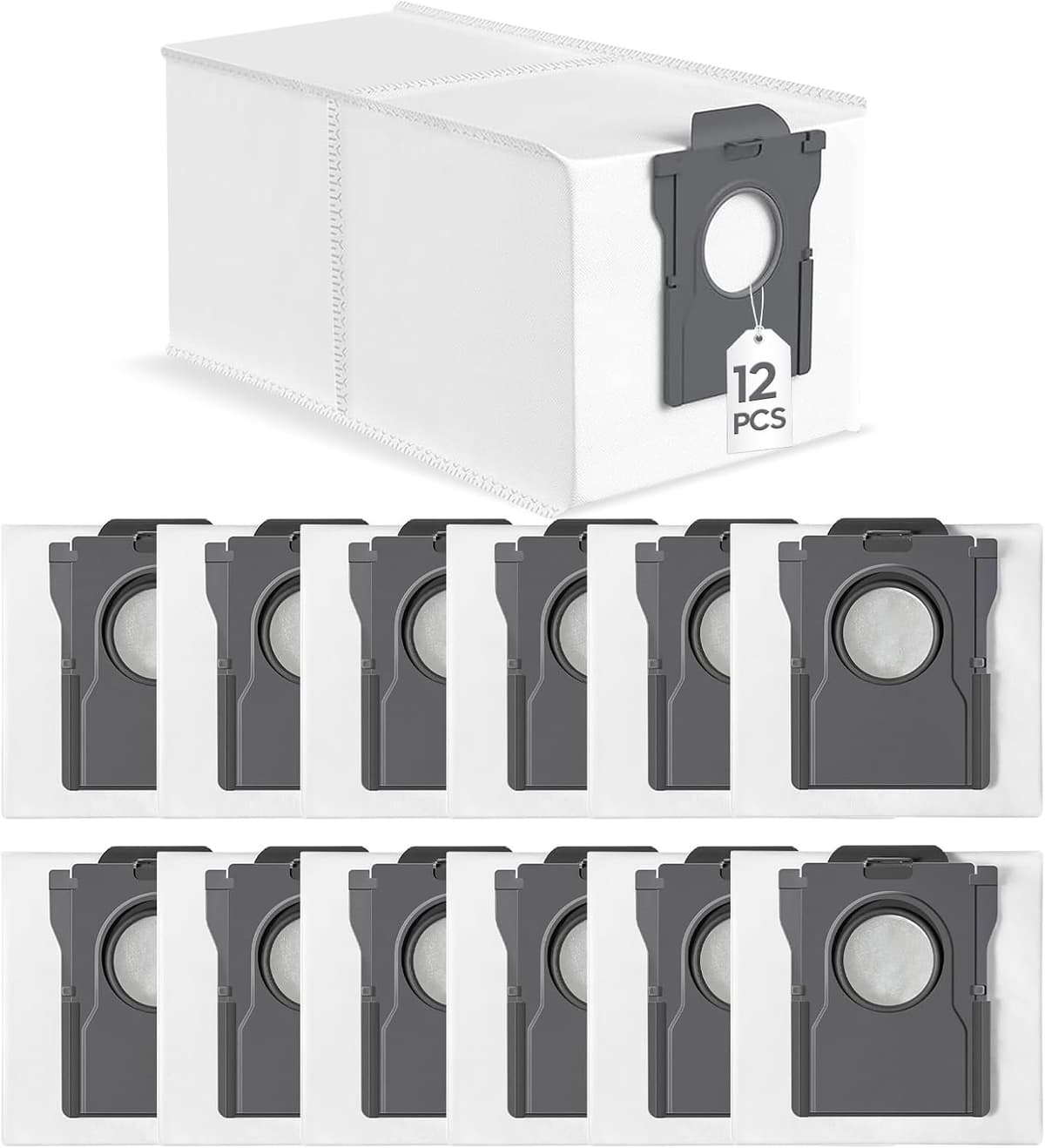 12 stuks - Stofzuigerzakken - Robotstofzuiger Onderdelen en Accessoires - stofzakken - Geschikt voor Dreame L10s Ultra Gen 2 3,L10s Pro Ultra Heat L20/L30s/L40/L40s/L50/X30/X40/X50 Ultra — afbeelding 1