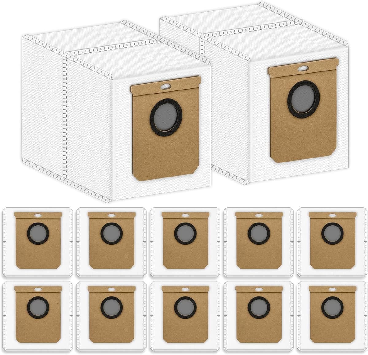 12 stuks stofzakken geschikt voor Eufy Clean L60 SES / L60 Hybrid SES / L50 SES zuigrobot - afzuigstation - 2,5 l grote capaciteit - stofzuigerzakken - 2-in-1 stofzuiger geschikt voor Clean Station reserveonderdelen — afbeelding 1