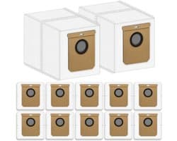 12 stuks stofzakken geschikt voor Eufy Clean L60 SES / L60 Hybrid SES / L50 SES zuigrobot - afzuigstation - 2,5 l grote capaciteit - stofzuigerzakken - 2-in-1 stofzuiger geschikt voor Clean Station reserveonderdelen