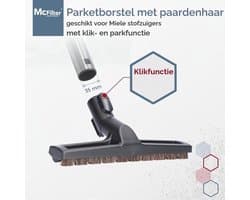 parketmondstuk, geschikt voor S8340, S8360 en S8730 stofzuigers, mondstuk voor harde vloeren met een aansluiting van 35 mm, paardenhaar en een vergrendelbare parkeerfunctie
