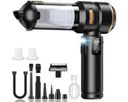Handstofzuiger met accu, 4-in-1, 32000 Pa autostofzuiger, draadloos, lcd-display, autostofzuiger, borstelloze motor, 300.000 omw/min, stofzuiger voor auto, kantoor, dierenharen
