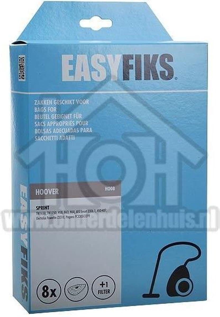 Easyfiks HO08 stofzuigerzakken geschikt voor Hoover Sprint - 8 stuks — afbeelding 1