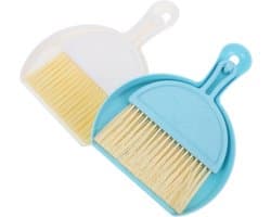 Handveger en Stoffer Set - Kruimelveger Tafelveger - Snel Opruimen - Compact Ontwerp - 21 cm - Diverse Kleuren