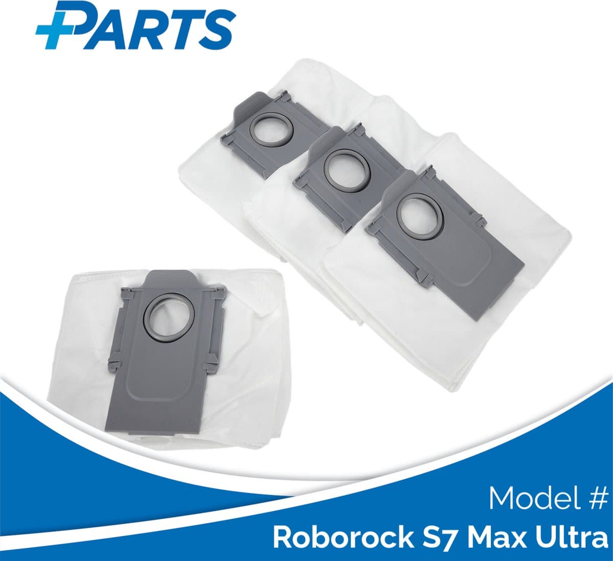 Roborock S7 Max Ultra Stofzakken (4 Stuks, Plus.Parts® alternatief voor 8.02.0132) — afbeelding 1