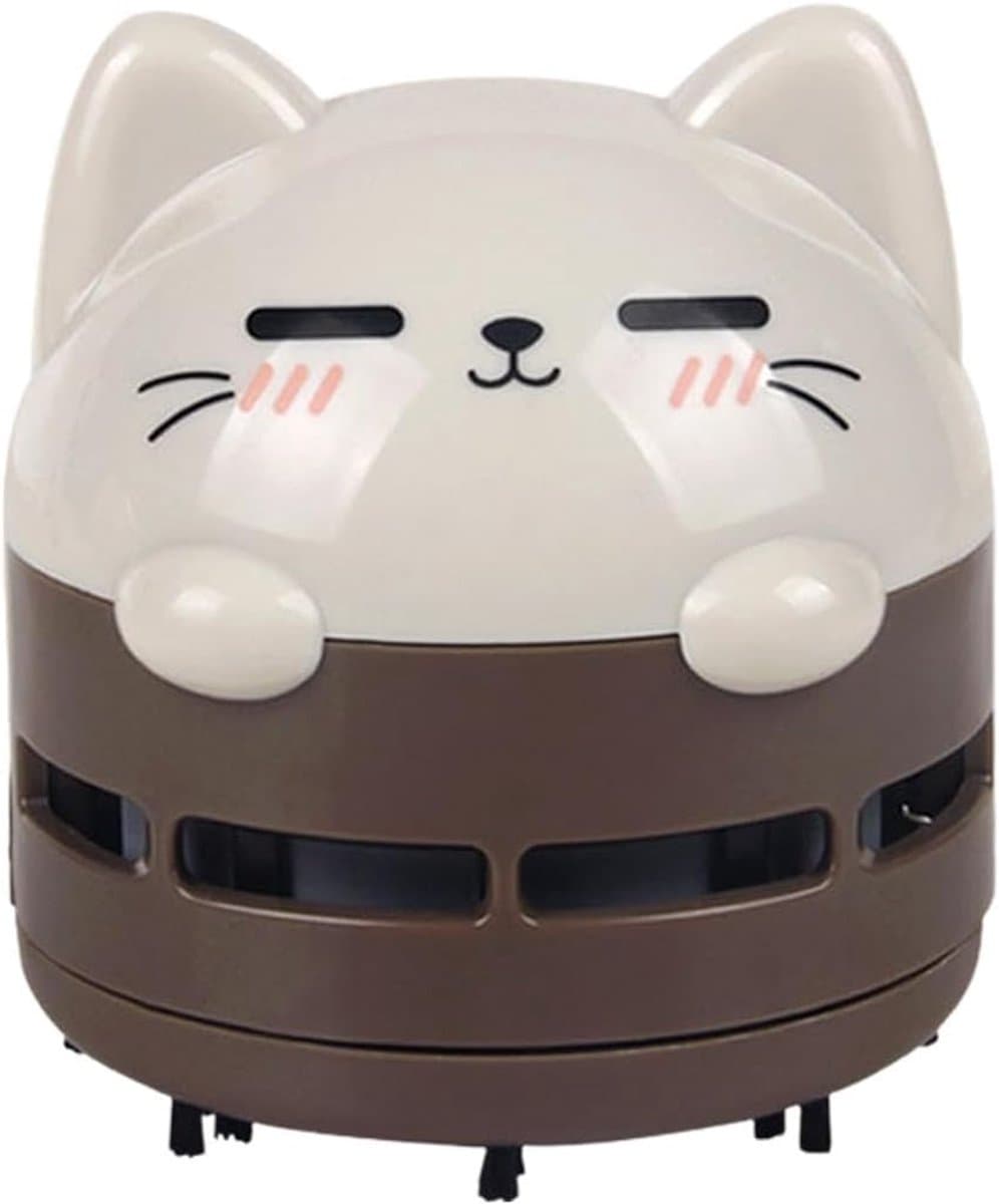 Draagbare Stofzuiger - Kleine Stofzuiger - Bureau Reinigen - USB Oplaadbaar - 8x8x9 cm - Bruin — afbeelding 1