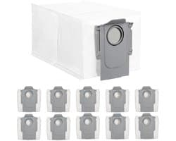 10 stuks stofzakken, accessoireset gescht voor Roborock S8 MaxV Ultra / S8 Max Ultra / S8+ / S8 Pro Ultra / S7 MaxV Ultra/Q Revo/Qrevo Pro/Qrevo MaxV / T8 Q5+ G10S PRO Q7 Max+ Q8 Max+, grote capaciteit