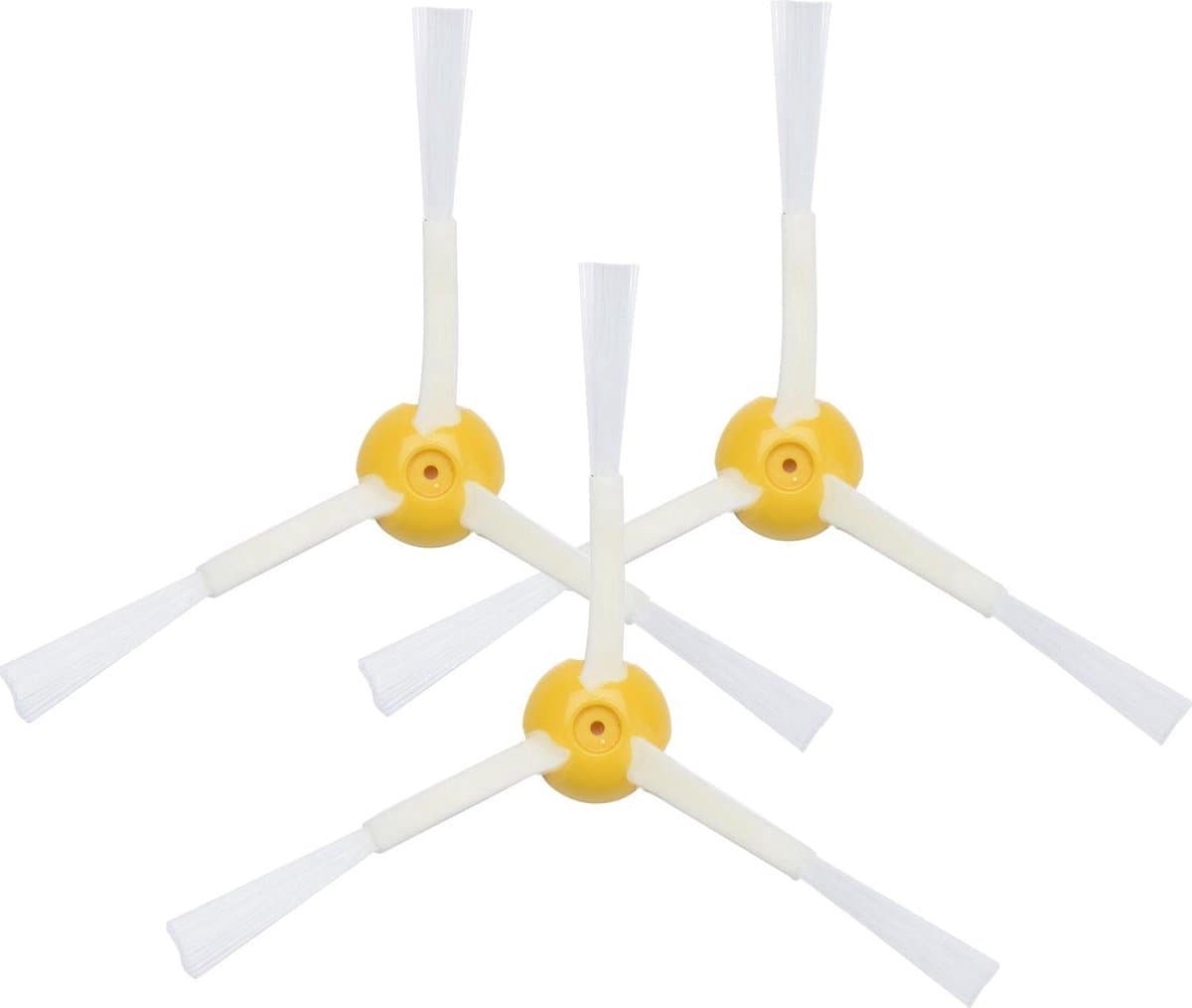 Robotstofzuiger borstelset - Zijborstel accessoire voor stofzuigerrobot - reserve vervangingsonderdelen set - geschikt voor iRobot Roomba 800/900 robotstofzuiger series - 3 stuks - geel — afbeelding 1