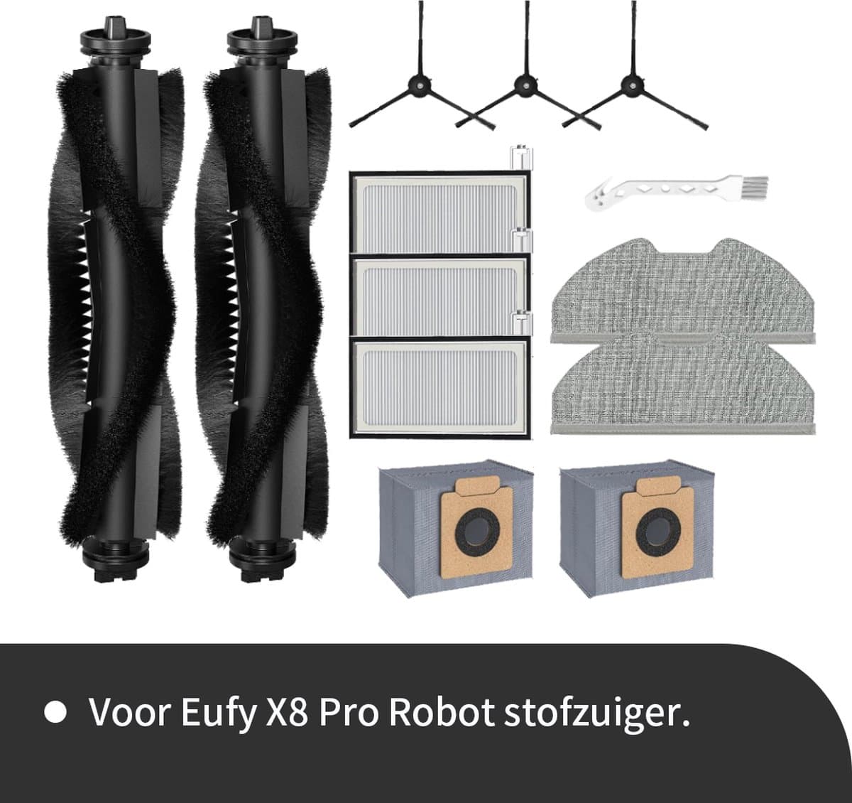 Onderdelen geschikt voor de Eufy X8 pro robotstofzuiger van Replacements - 13-delig — afbeelding 1