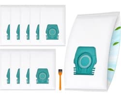 Verpakking met 10 stofzakken - inclusief 1 reinigingsborstel - geschikt voor Miele Pure TU S1 L1 stofzuiger.