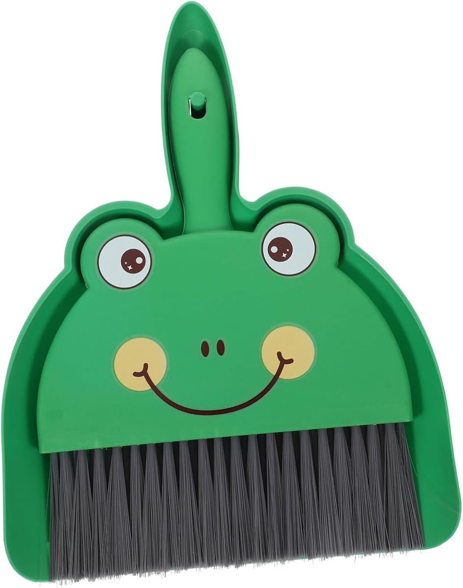 Stoffer en Blik Set - Mini Bezempje - Bureau Schoonmaken - Compact Ontwerp - 23 cm - Groen — afbeelding 1