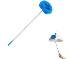 Ventilator Stoffer - Reinigingsborstel Plafond - Hoge Plekken Schoonmaken - Verlengbare Steel - 115 cm - Blauw