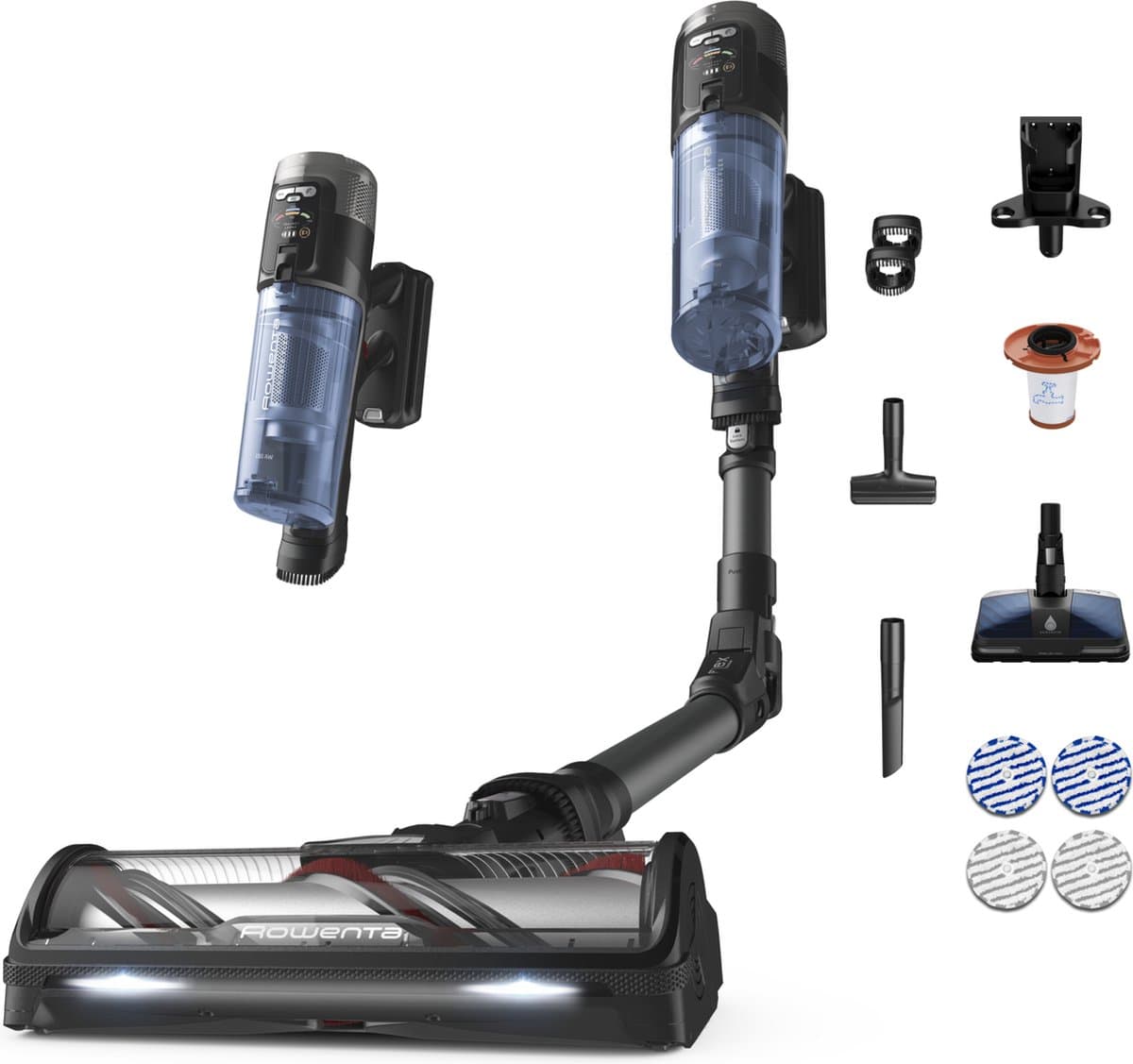 Rowenta X-Force Flex 12.60 NEO RH9LC1 - Steelstofzuiger - Draadloos - Met Dweilfunctie - Flexibele buis - LED verlichting zuigmond - 150 Airwatt - 60 min. gebruikstijd — afbeelding 1