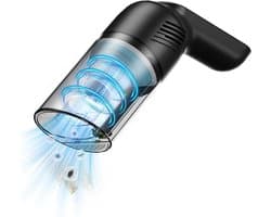 Draadloze handstofzuiger met krachtige zuigkracht, LED-verlichting, mini draagbare stofzuiger geschikt voor gebruik in de auto en thuis, oplaadbare motor van 120 W, lichtgewicht en compact ontwerp, voorzien van een wasbaar filter.