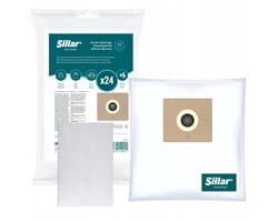 Sillar, set stofzuigerzakken 24stk, syntetish, met 6x inlaatfilters, 3 filterlagen, vervangingsonderdeel, geschikt voor stofzuigers van AEG, Amica, Bosch, Karcher, LG, Philips, Zelmer