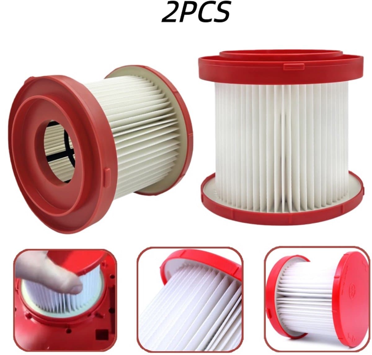 HEPA Filter - 2 Stuks - Geschikt voor Milwaukee M18 Nat/Droog VAC 0780-20/0880-20 - Vervanging 49-90-1900 — afbeelding 1