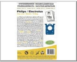 Universele stofzuigerzakken geschikt voor Philips - Electrolux 10zakken + 1 filter
