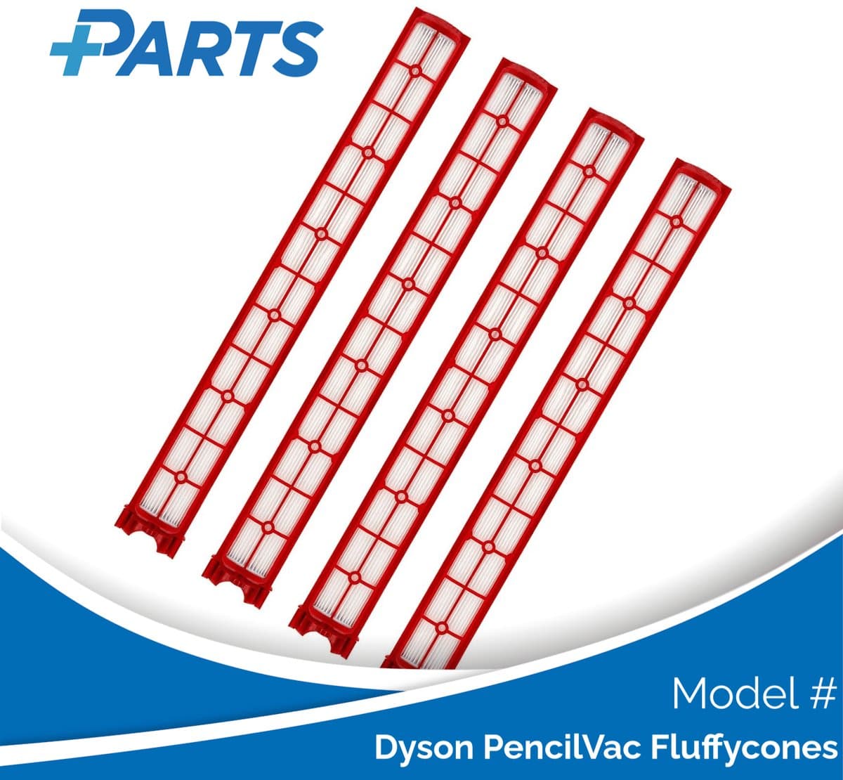 Dyson PencilVac Fluffycones Filters (4 Stuks, Plus.Parts® alternatief voor 974281-01) — afbeelding 1