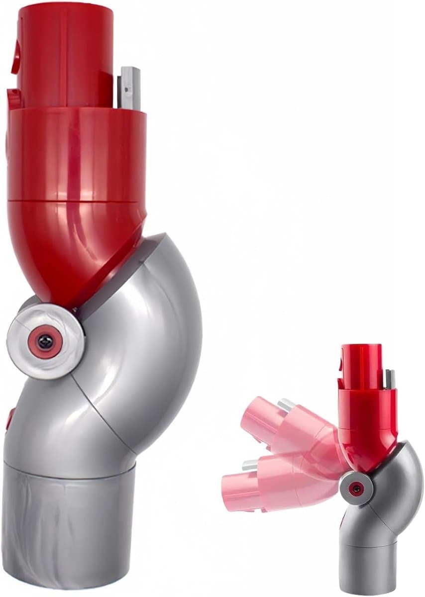 Flexibele Knikadapter - voor Steelstofzuigers - Onderste Bocht Adapter Compatibel - Geschikt voor Dyson V7 V8 V10 V11 V15 - 180 Graden Roterende Verloopkop - voor Meubelreiniging - tot 1 Meter Diepte - Grijs Rood — afbeelding 1