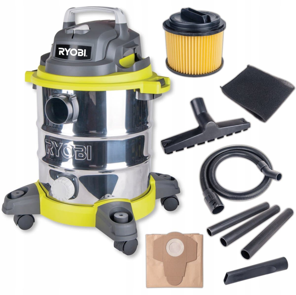 Ryobi RVC-1220I-G Serie - Natte en Droge Stofzuiger - 1250W - 20L - Blazerfunctie — afbeelding 1