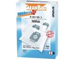 CleanBag stofzuigerzakken 4 stuks - Geschikt voor Nilfisk Elite Extreme GM300 GM400 GM500 King Power - Inclusief 1 filter - Alternatief
