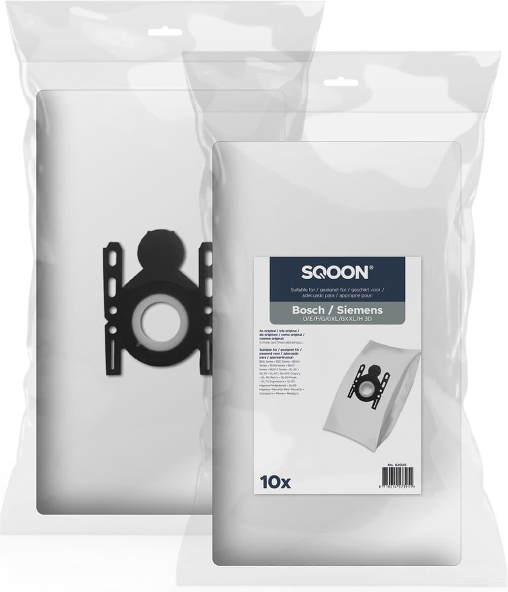 SQOON® - Bosch/Siemens G-All 3D Stofzuigerzakken - 10 Stuks — afbeelding 1