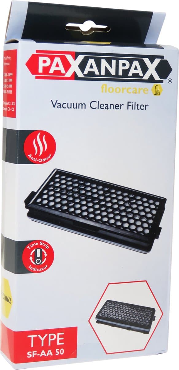 Paxanpax SF-AA 50 HEPA filter geschikt voor Miele - Active AirClean koolstoffilter met timestrip - SFAA50 - SF-AA50 - Compact C1 C2 - Complete C2 C3 — afbeelding 1