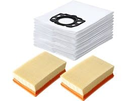 2x HEPA Filter & 10x Stofzakken geschikt voor Karcher MV4 MV5 MV6 WD4 WD5 WD6 Voor Karcher WD4000 - WD5999 2.863-006.0 Onderdelen vervanging stofzuigerzak
