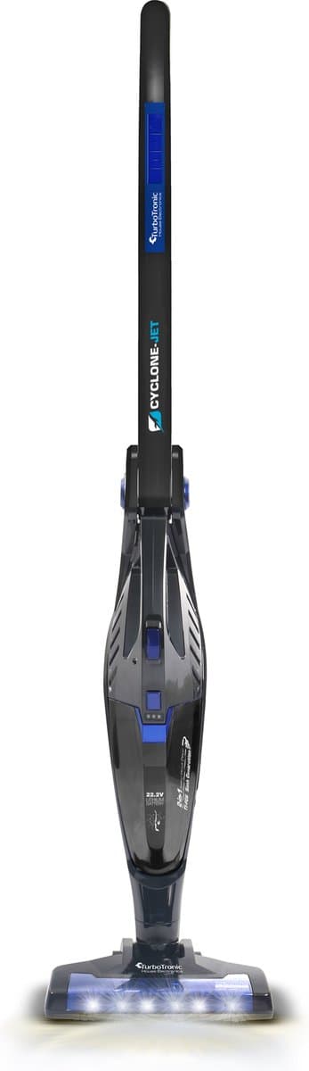 TurboTronic TT-FG6 2-in-1 Steelstofzuiger Draadloos - zonder zak op accu - met flexibele arm - ingebouwde kruimeldief - Zwart/Blauw — afbeelding 1