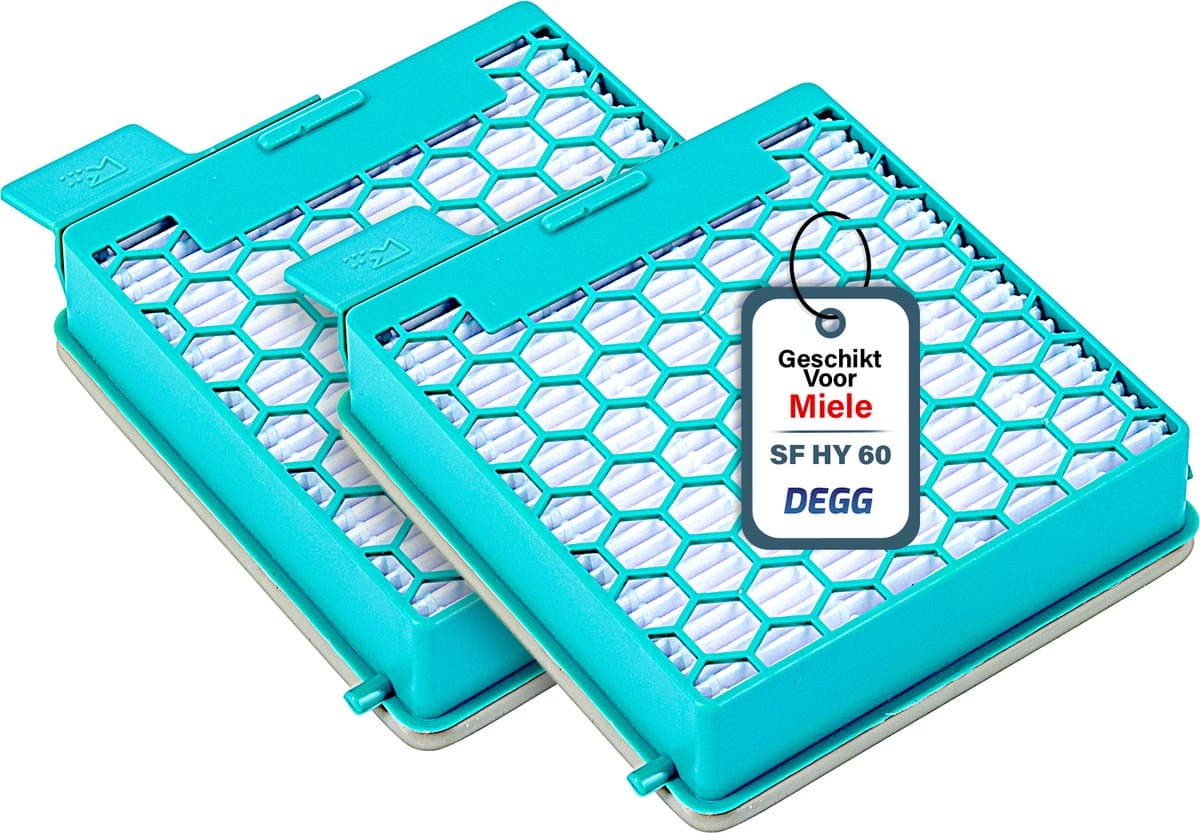 DEGG - HEPA filter geschikt voor Miele boost CX1 series - Vervangt SF HY 60 filter - Blauw - Hygiene airclean 60 - 2 STUK(S) — afbeelding 1