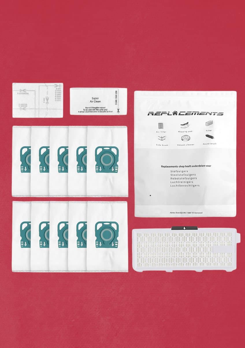 Replacements onderdelen set geschikt voor Miele Guard L1 / S1 / M1 - 10 stofzuigerzakken + 2 Motorfilters + 1 HEPA Filter — afbeelding 1