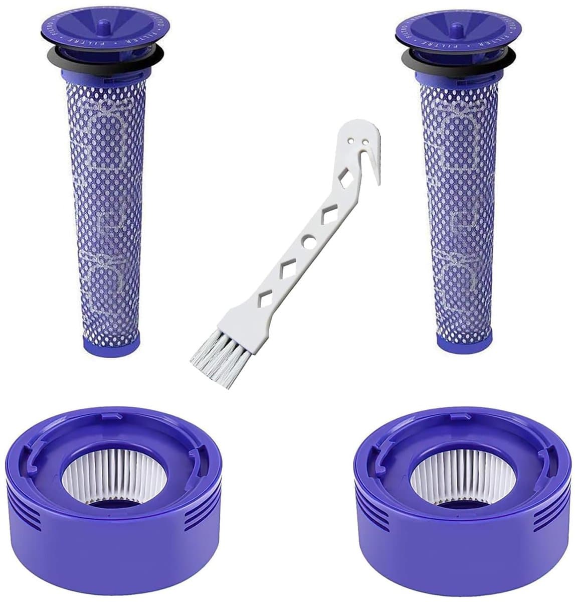 4-delige filtervervangingsset voor Dyson V8 Absolute - V7 Absolute - V7 Motorhead en V7 Animal stofzuigers. 2 filters voor de motor en 2 HEPA-voorfilters. Vergelijkbaar met onderdeelnummer DY-96566101 en DY-96747801. — afbeelding 1