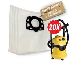Maxorado Stofzuigerzakken 20 Stuks geschikt voor Kärcher KFI 487 WD4 WD5 WD6 MV4 MV5 MV6 – Sterke Vliesfilterzakken voor Nat en Droogzuiger – Alternatief voor 2.863-006.0