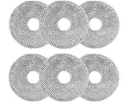 Zes microvezel reinigingsdoekjesvoor voor de robotstofzuigers Dreame L10s Ultra Gen 3/Gen 2/L10s Pro Ultra Heat/X40/X50 Ultra Complete, Mova E30 Ultra/Mova P50 Pro Ultra, L10s/L40/X30 Ultra en Xiaomi X10+/X20+.
