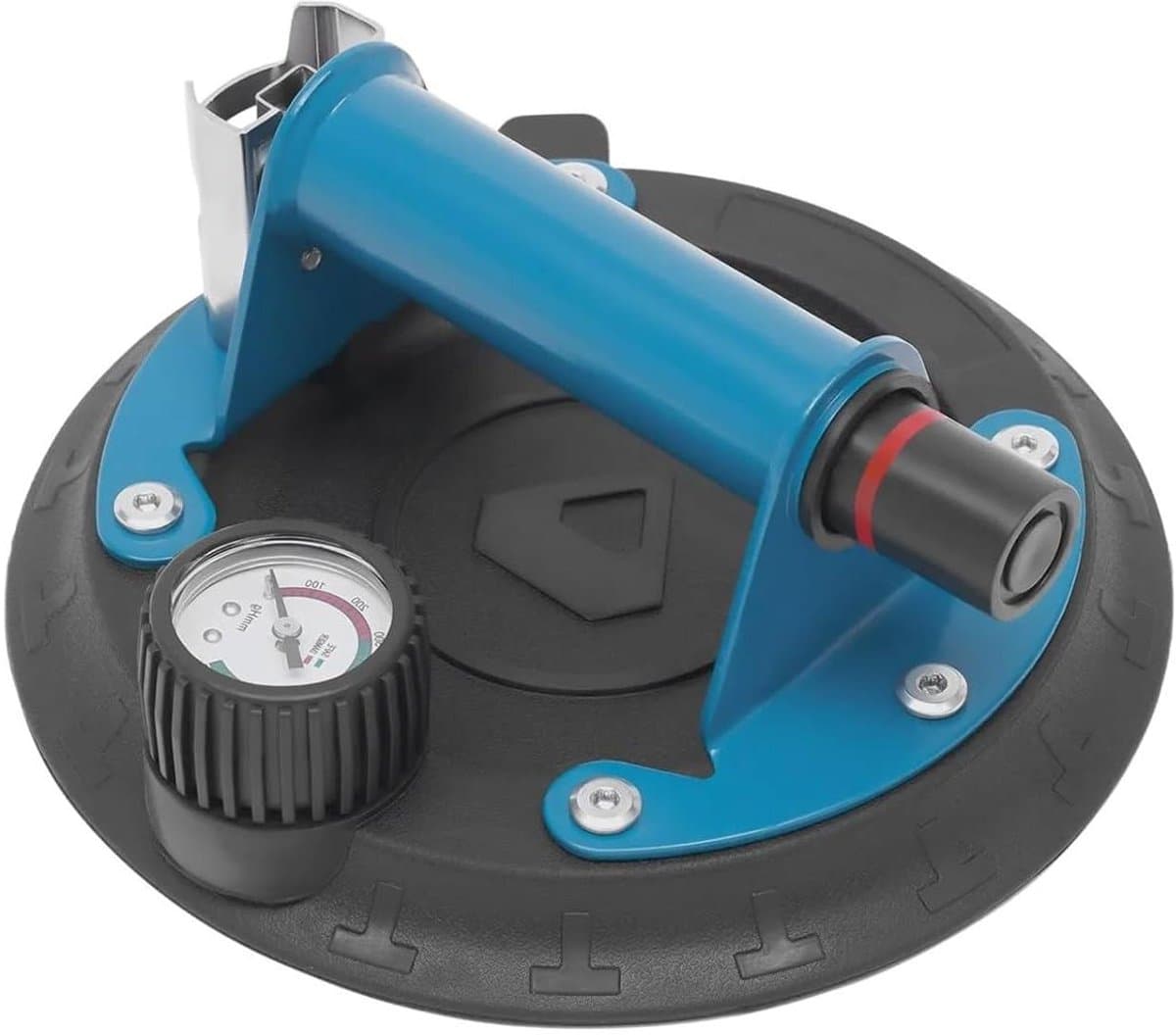 Vacuümzuignap Glaslift - Zuignap met Handvat - Zware Objecten Verplaatsen - Veiligheidsindicatie Rode Lijn - 8 inch - Blauw Zwart — afbeelding 1