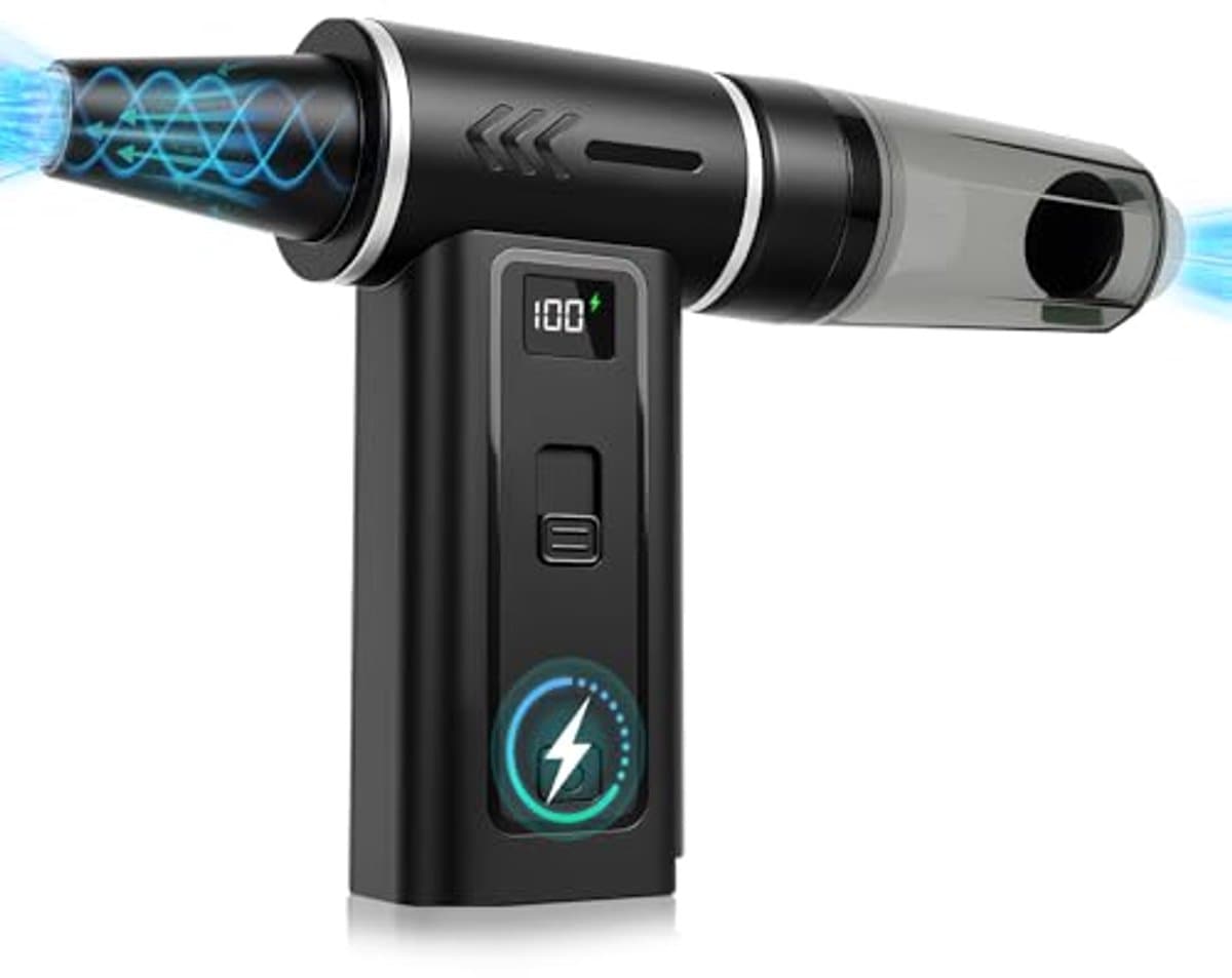 Air Duster 180000 RPM - Blazen & Zuigen - Draadloze Luchtblazer en Kruimeldief - Compressed air - Auto Stofzuiger - Perslucht computer - 8000 mAh - USB-C - voor Computer en Auto — afbeelding 1