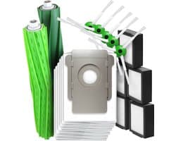 Dparts vervangingsset geschikt voor iRobot Roomba i3+ i4+ i5+ i6+ i7+ i8+ j7+ - 6 stofzuigerzakken - 5 HEPA filters - 2 rubberen borstels - 5 zijborstels - clean base zakken