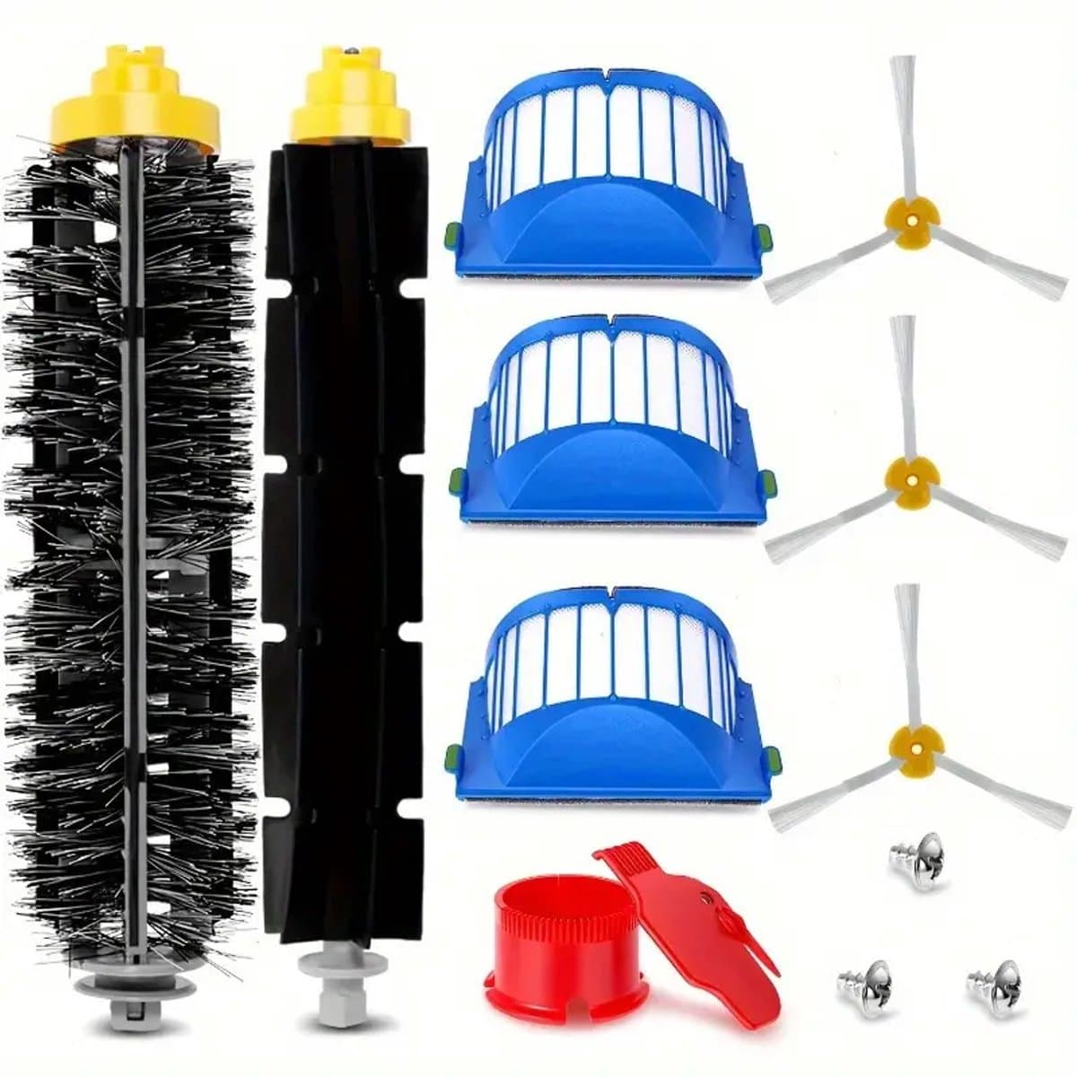 Set van 10 Vervangende Onderdelen voor iRobot Roomba 500 & 600 Serie – Inclusief 1 Hoofdrolborstel, 1 Klopborstel, 3 HEPA Filters, 3 Zijborstels, 2 Reinigingshulpmiddelen – Compatibel met 614 620 650 660 680 690 695 675 671 677 655 645 595 585 564 — afbeelding 1