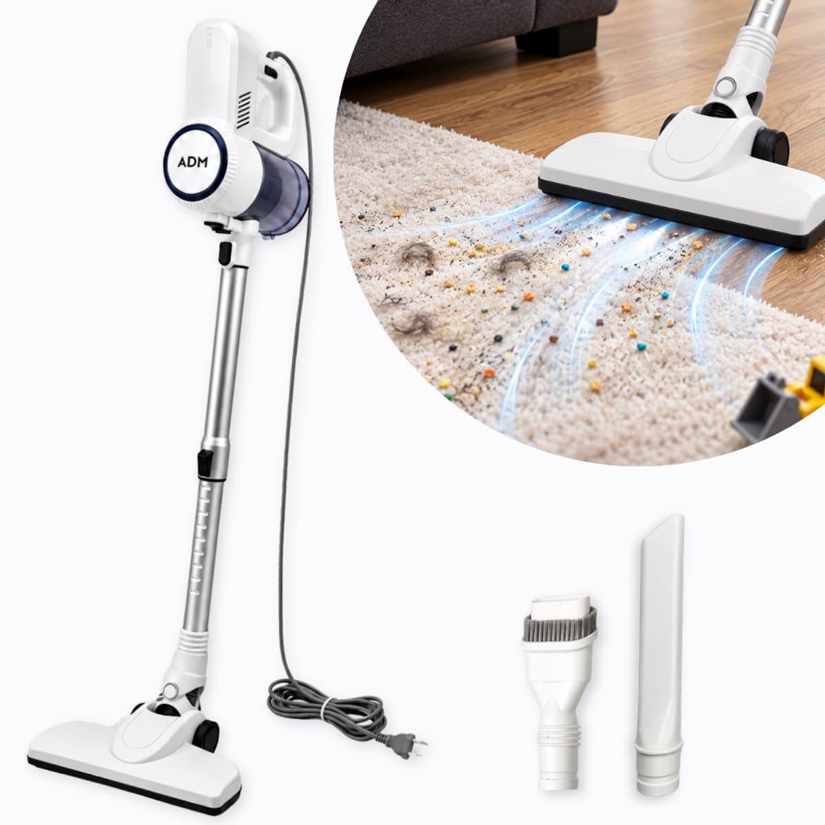Innovastore Draadloze Stofzuiger - Stofzuiger - Zakloze stofzuiger - Steelstofzuiger - Handstofzuiger - Kruimeldief - 600W - Wit — afbeelding 1