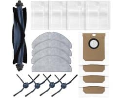 17-delige accessoireset geschikt voor Eufy G50 Hybrid / L60 Hybrid van: 1 hoofdborstel - 4 stofzakken - 4 dweilpads - 4 filters en 4 zijborstels