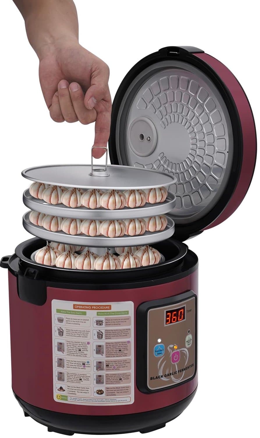 Automatische knoflookfermentator - 5 l, paars — afbeelding 1