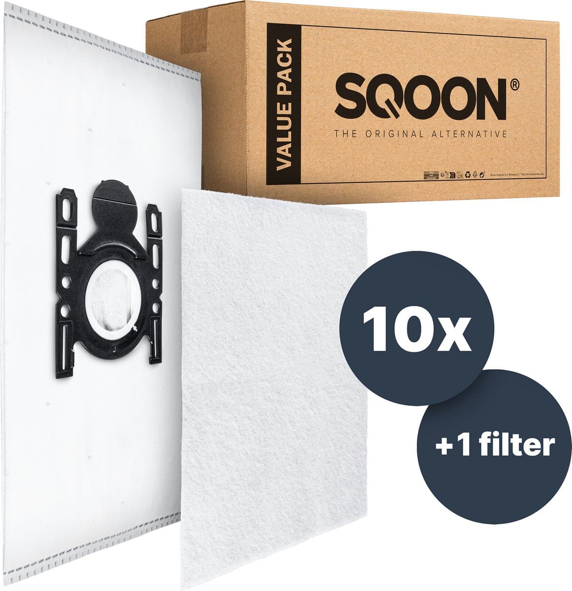 SQOON® Stofzuigerzakken- 10 X - Geschikt voor Bosch - Siemens en Bosch Type G All en BBZ41FGALL - SI52 — afbeelding 1