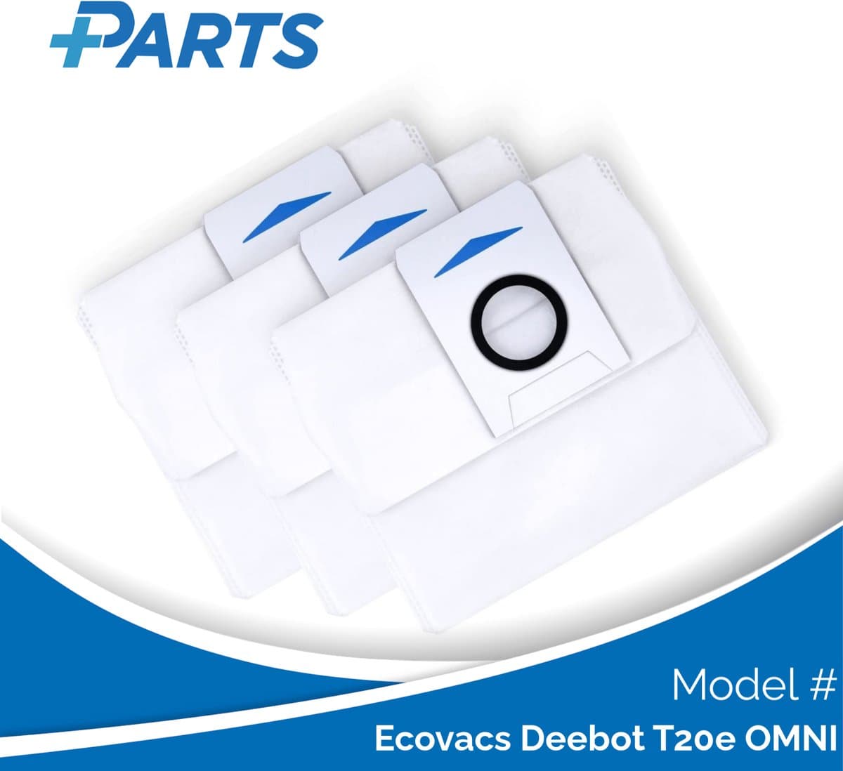 Ecovacs Deebot T20e OMNI Stofzakken (3 Stuks, Plus.Parts® alternatief voor D-DB03-0003) — afbeelding 1