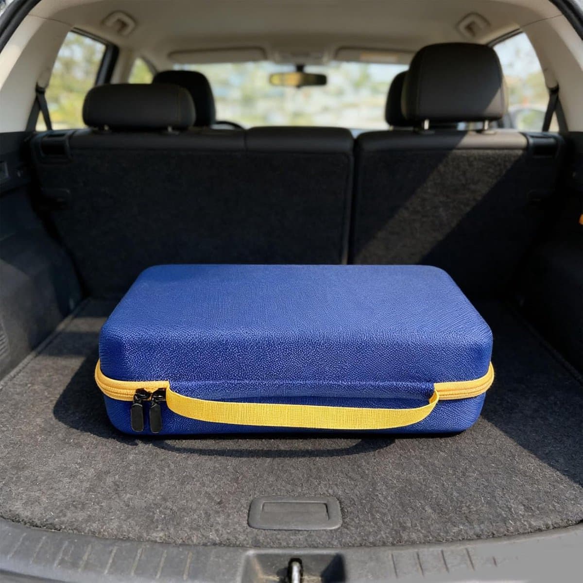 Opbergtas Auto Stofzuiger - Reis etui - Veilig Vervoeren - Waterdicht en Schokbestendig - 34x18x10 cm - Blauw Geel — afbeelding 1