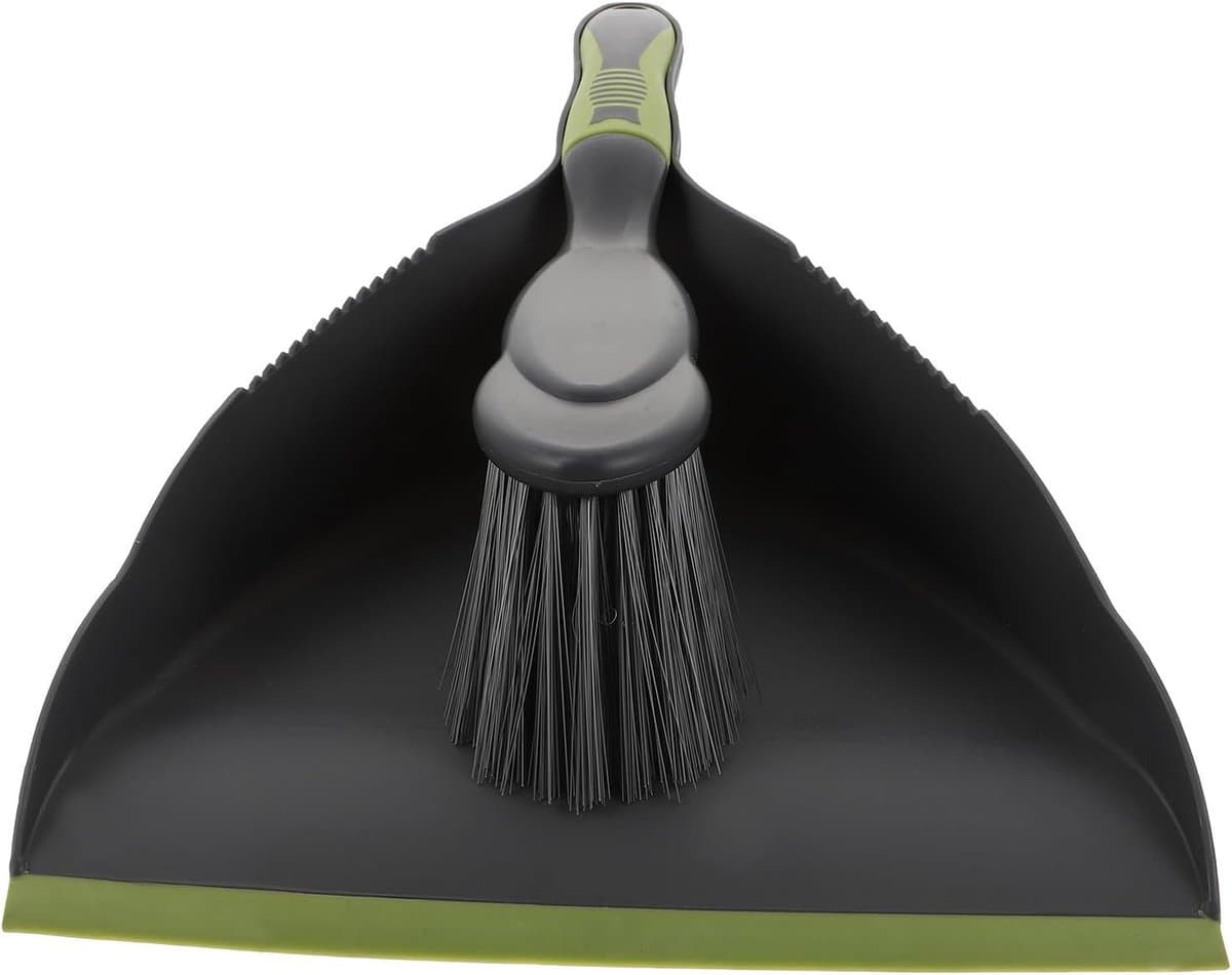 Bezem Vuilblik Set - Mini Stoffer Blik - Bureau Schoonmaken - Compact Ontwerp - 32.5 cm Lengte - Zwart Grijs — afbeelding 1