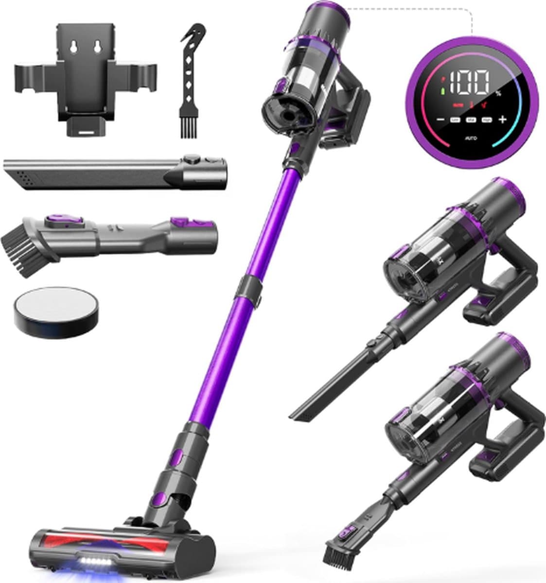 VEGREM® Steelstofzuiger - Stofzuiger Zonder Zak - Steelstofzuiger Draadloos - Steelstofzuigers - Steelstofzuiger Zonder Zak Op Accu - Stofzuiger Draadloos — afbeelding 1